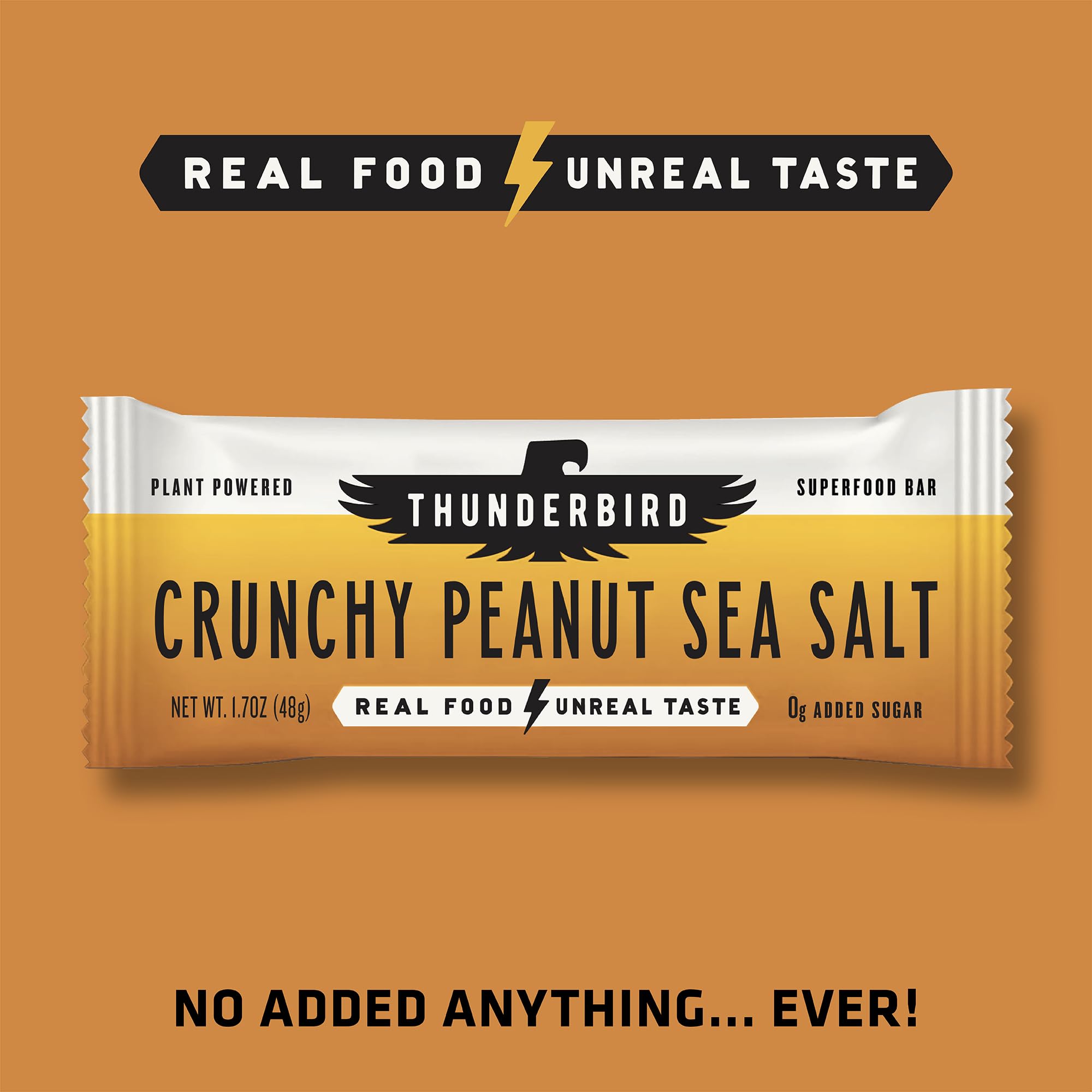 Front of 12-count Thunderbird Bars package display.