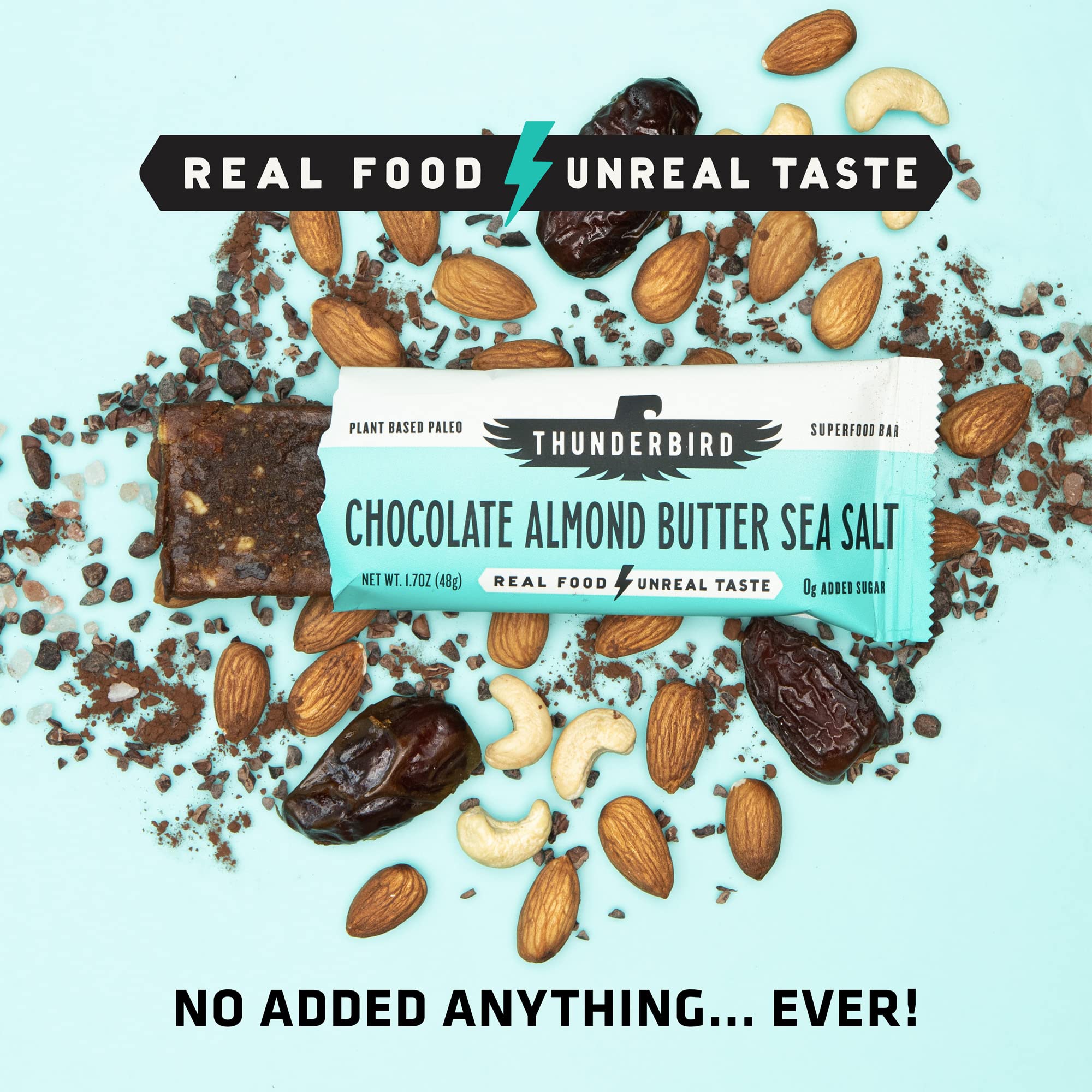 Thunderbird Bars vegan paleo non-GMO credentials for healthy snack choice.
