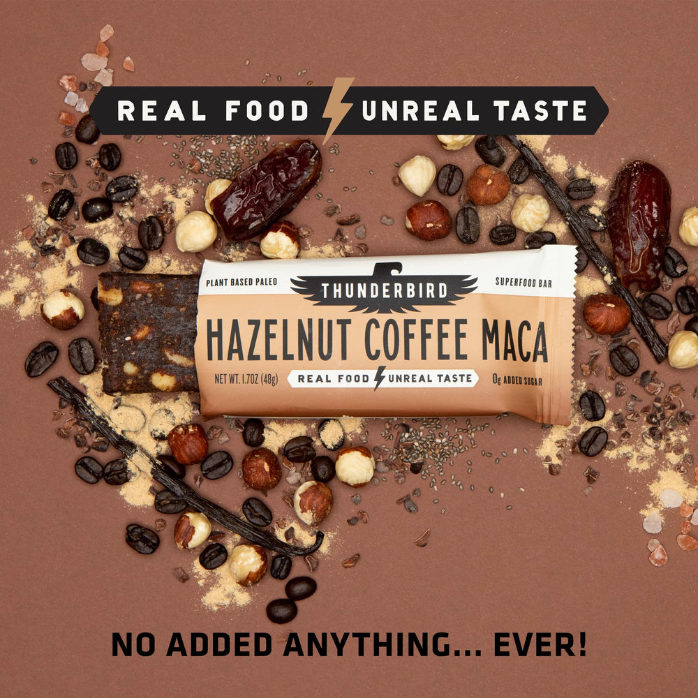 Thunderbird Real Food Bars no-added-sugar design communicates natural sweetness and guilt-free snacking.