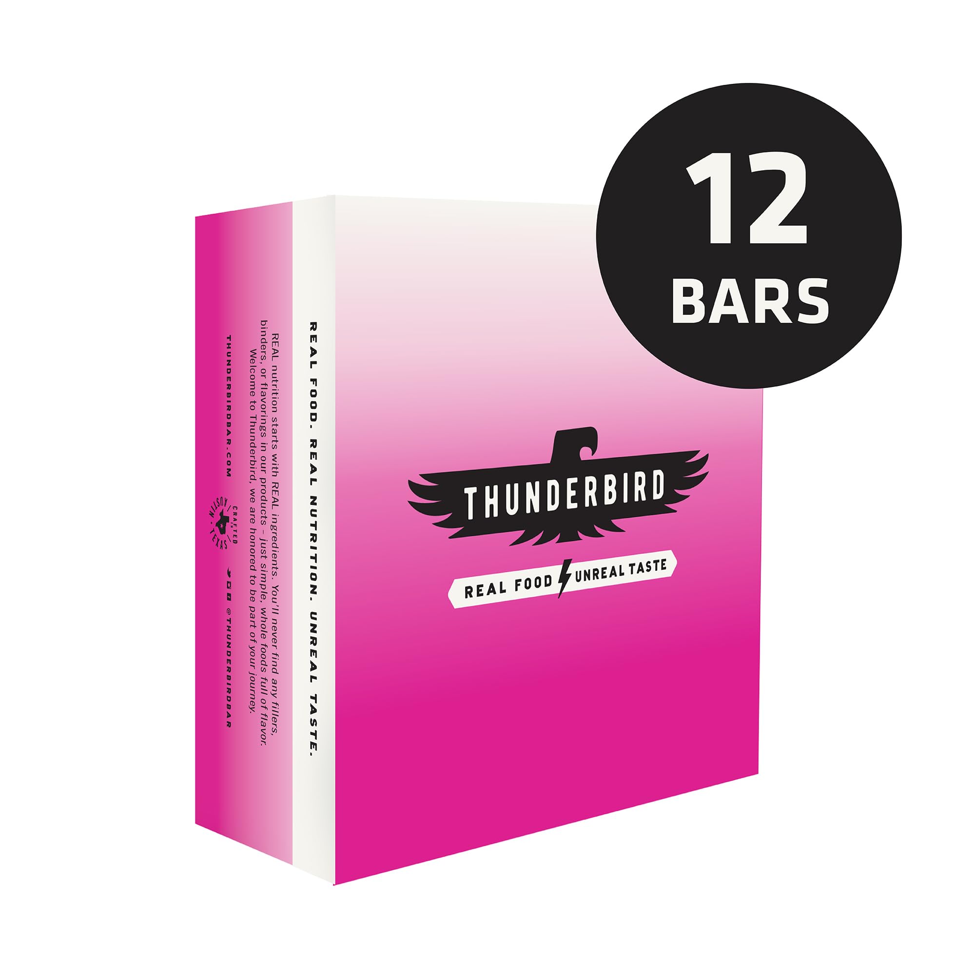Thunderbird Real Food Bars Peanut Butter Jelly hero shot with vibrant color and protein