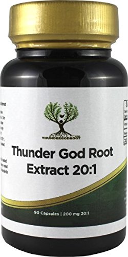 Thunder God Root on shelf display emphasizing non-GMO gluten-free formulation