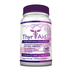 ThyrAid bottle pour highlights iodine kelp blend for daily thyroid support