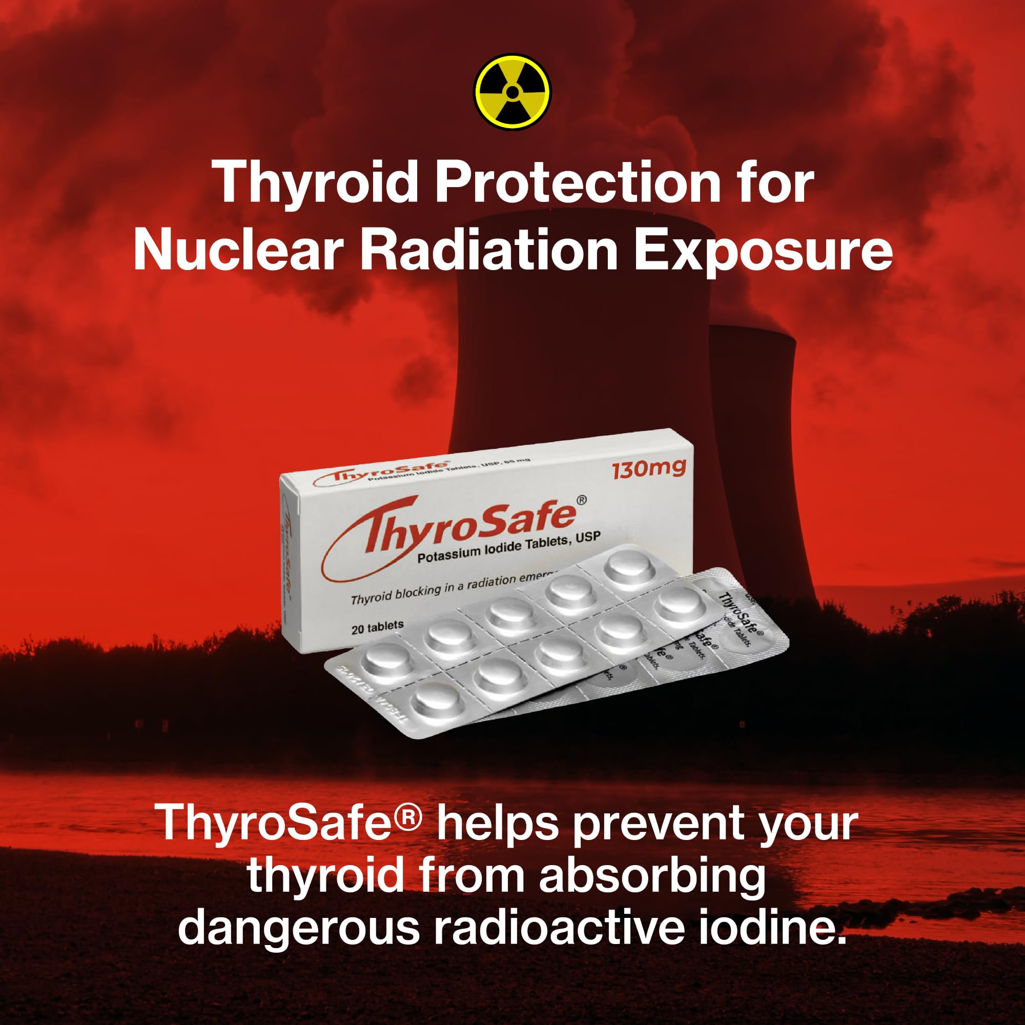 THYROSAFE 130mg KI tablets with split-dose design for pediatric use.