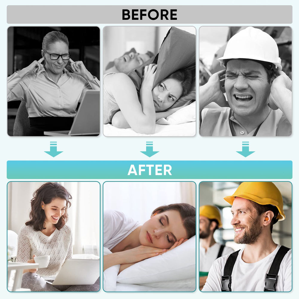 TICONN ear plugs reduce noise up to 32 dB for restful sleep