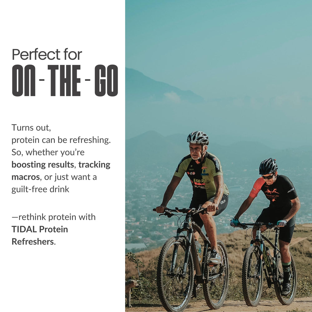 TIDAL Protein Refresher lactose-free formula signals easy digestion.