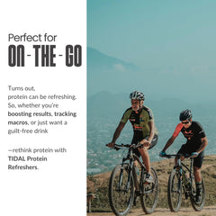TIDAL Protein Refresher lactose-free formula signals easy digestion.