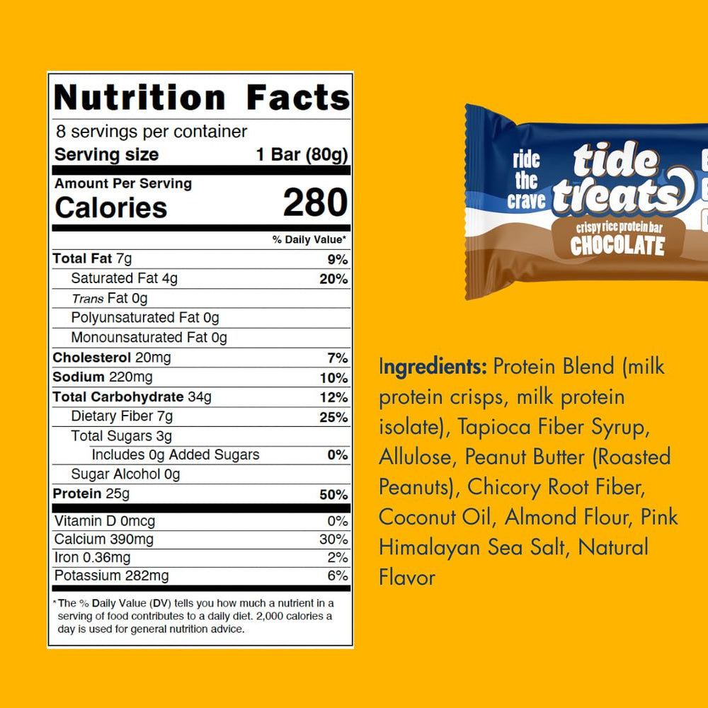 Tidetreats Crispy Rice Bar on shelf highlights grab-and-go nutrition.