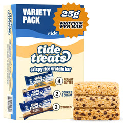 Tidetreats Crispy Rice Bar Variety Pack: convenient, protein-packed bars for busy days.