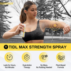 TIDL Cryotherapy Spray quick-drying formula reduces stickiness