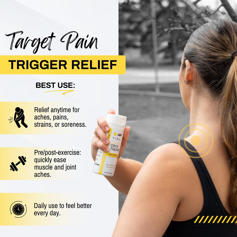TIDL Cryotherapy Spray rapid cooling sensation on sore areas