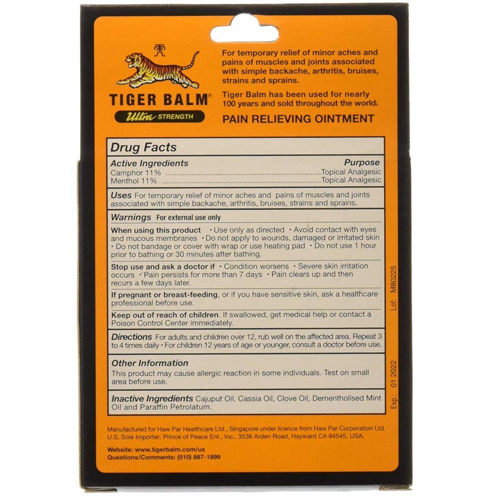 Tiger Balm on shoulder demonstrating targeted use for stiffness and overexertion