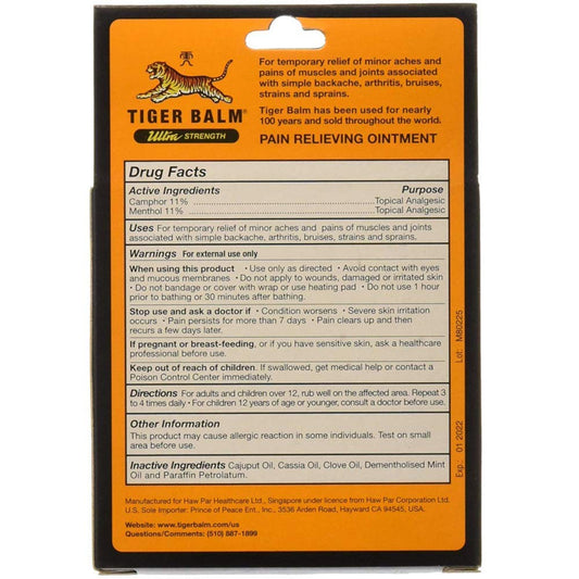 Tiger Balm on shoulder demonstrating targeted use for stiffness and overexertion