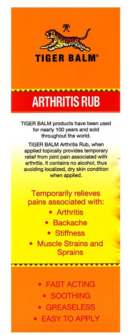 Hands rub Tiger Balm on neck and shoulders to ease stiffness.