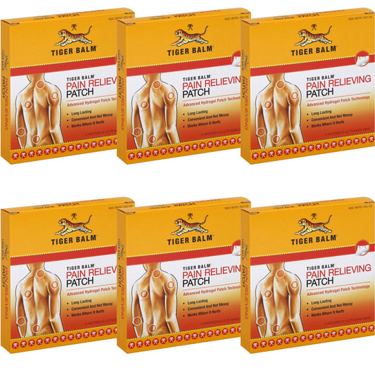 Tiger Balm Patch box front showing packaging for targeted relief