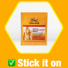 Tiger Balm Patch instructions card explains simple usage steps