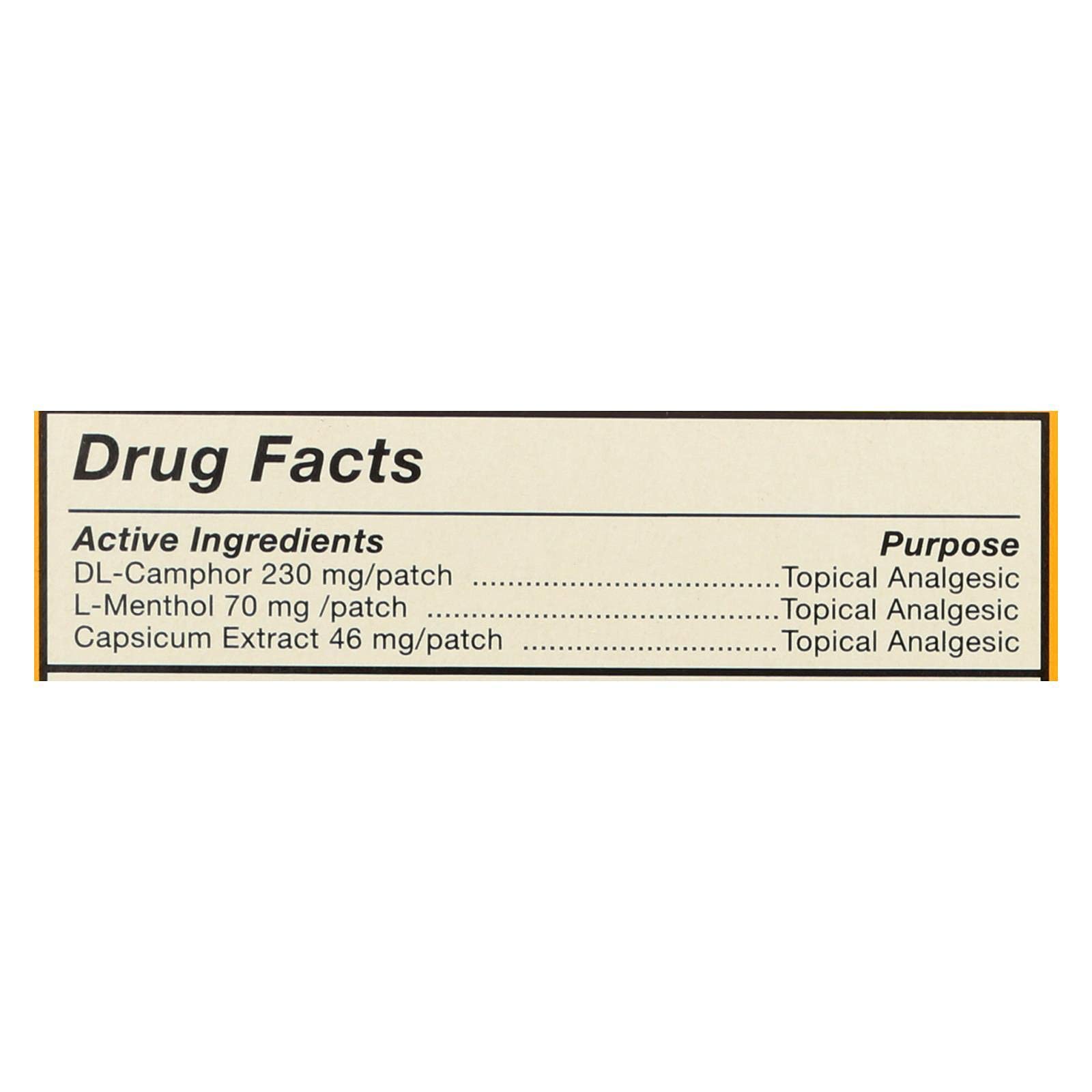 Tiger Balm large patch applied to shoulder area for temporary soothing relief.