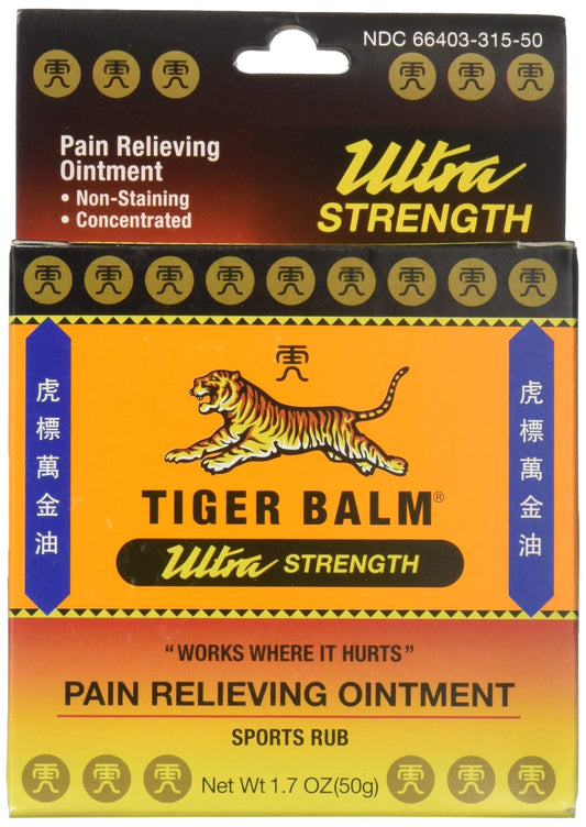 Tiger Balm Sports Ultra ointment jar for quick relief of minor aches