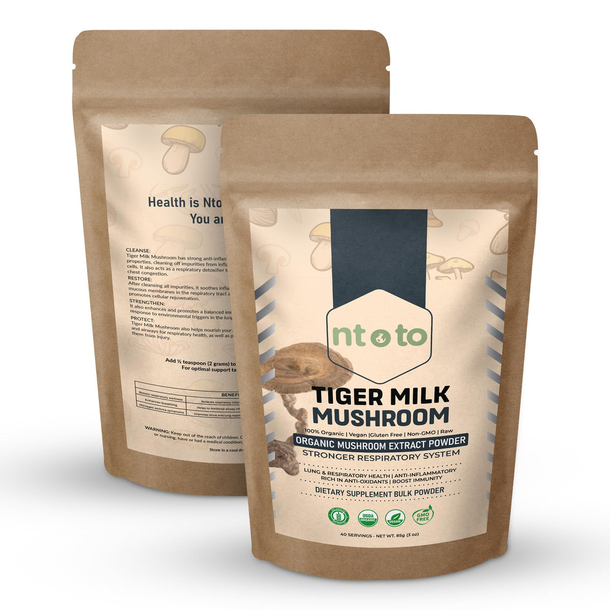 Tiger Milk Mushroom bottle pour for daily respiratory support