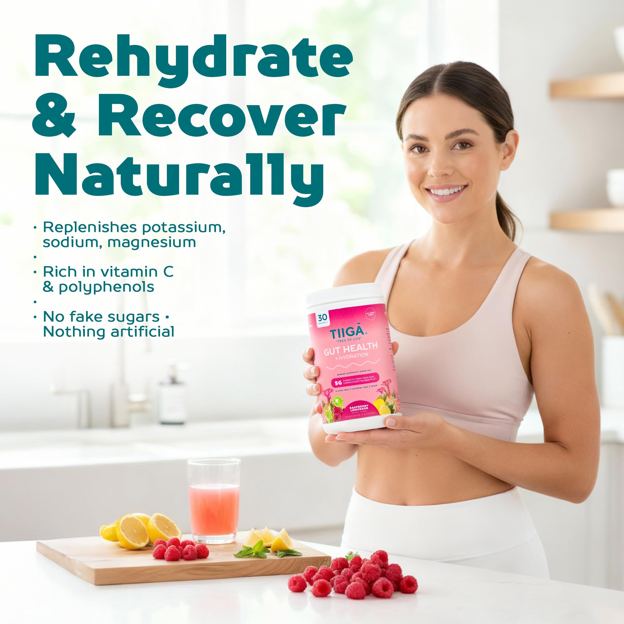 Tiiga dairy-free formula scoop showing clean ingredients