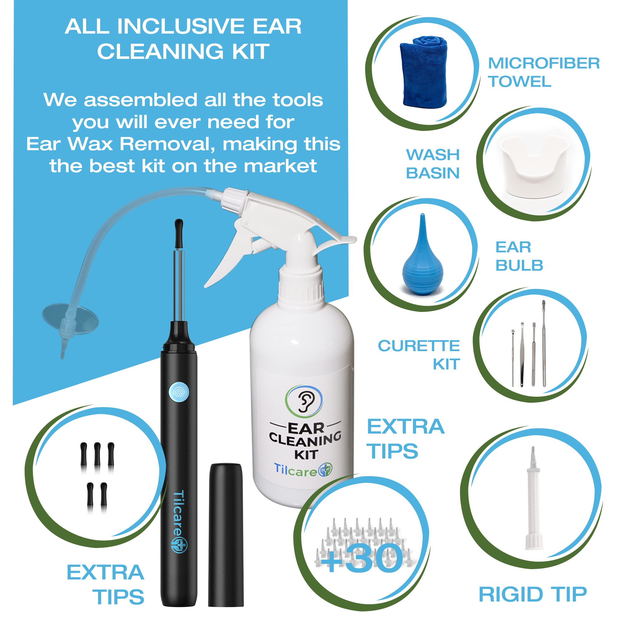 Tilcare ear irrigation wash system facilitates gentle, at-home ear care.
