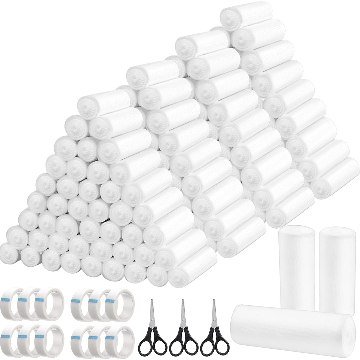 Timgle 180-pack gauze rolls bundle for home and office first aid readiness.