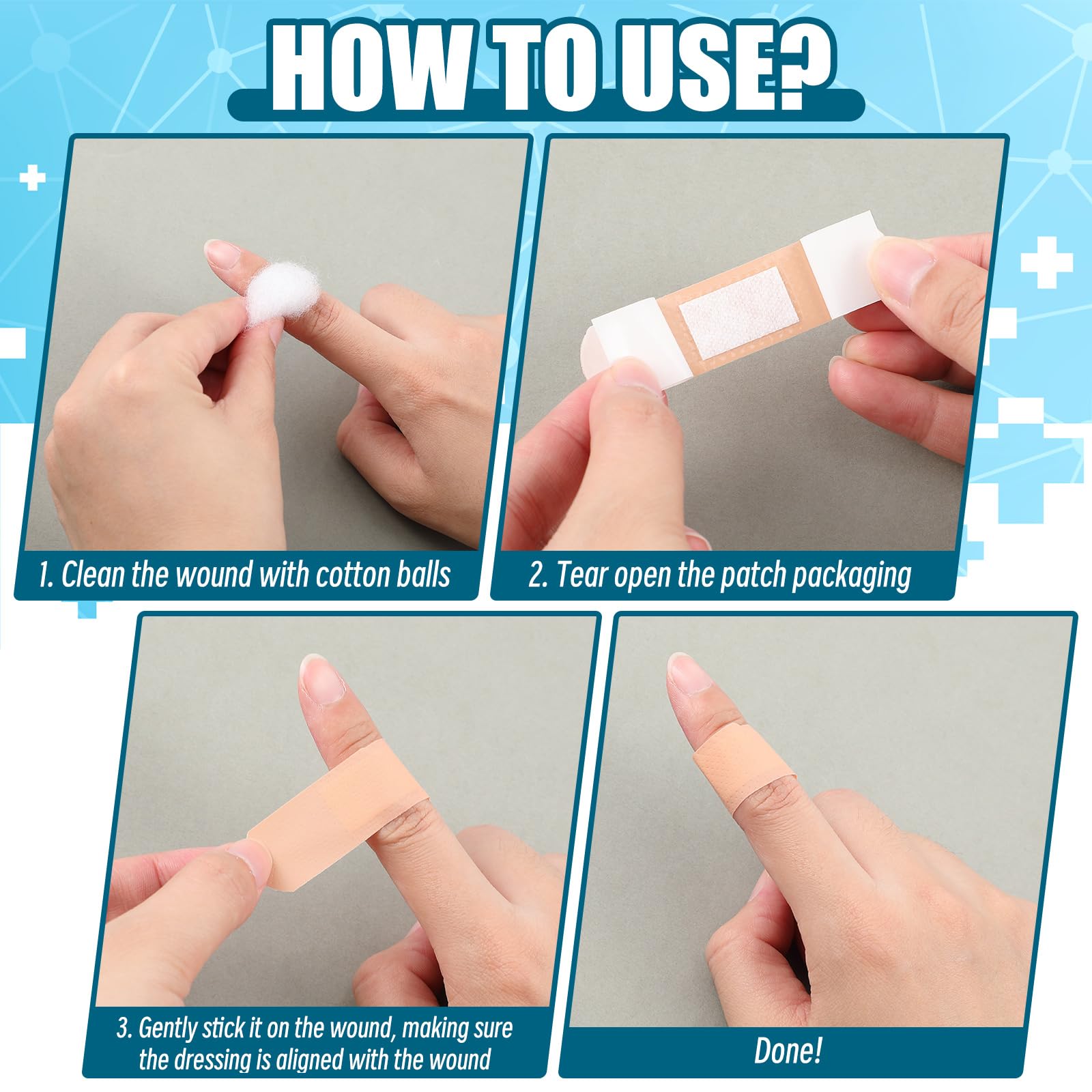 Timgle breathable bandages for sensitive skin blend with natural skin tone.