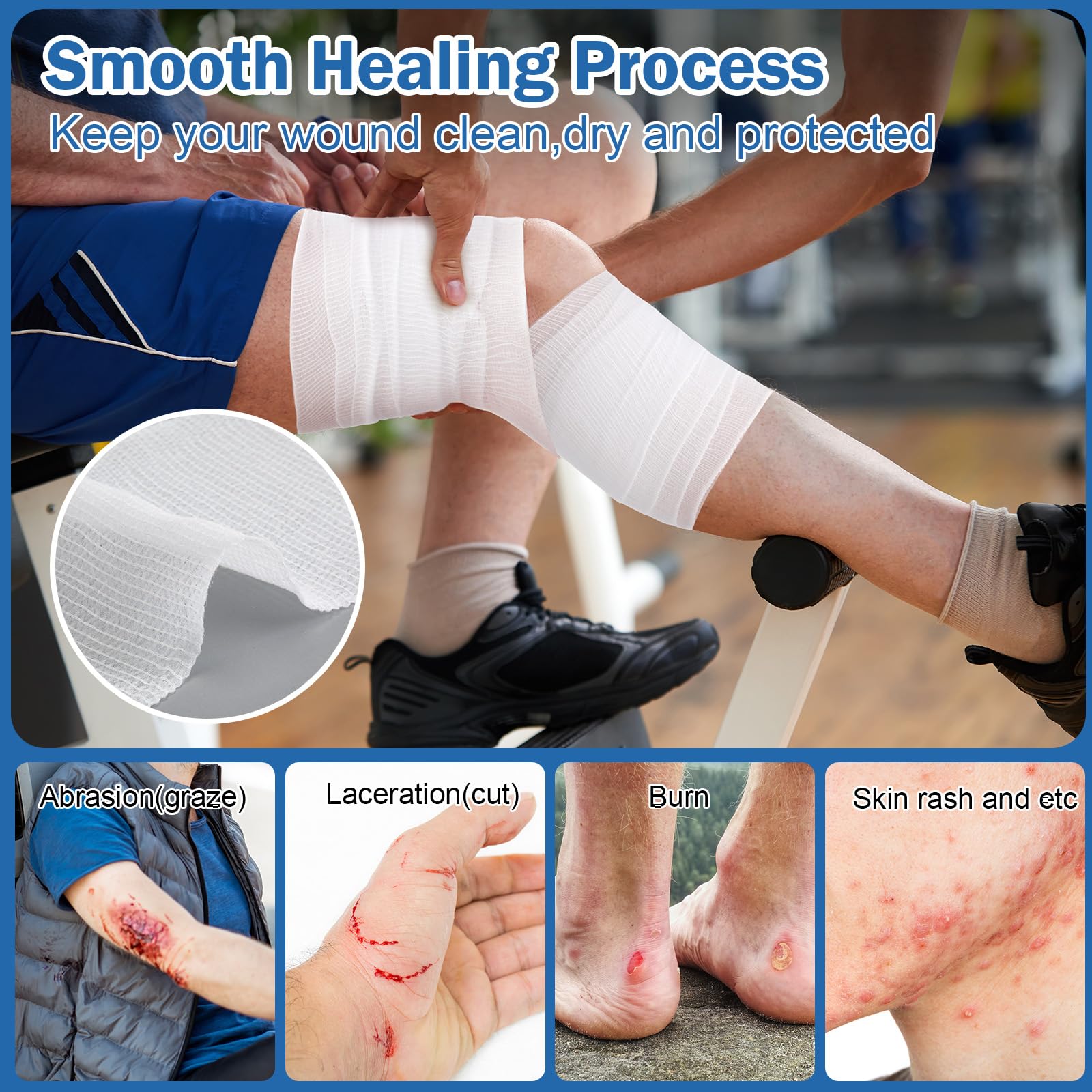 Timgle breathable gauze wrap 4x4.1 yd length offers versatile sizing.