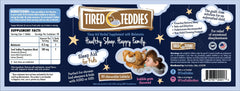 Tired Teddies packaging highlights nightly-use and easy-to-chew teddy bear tablets.