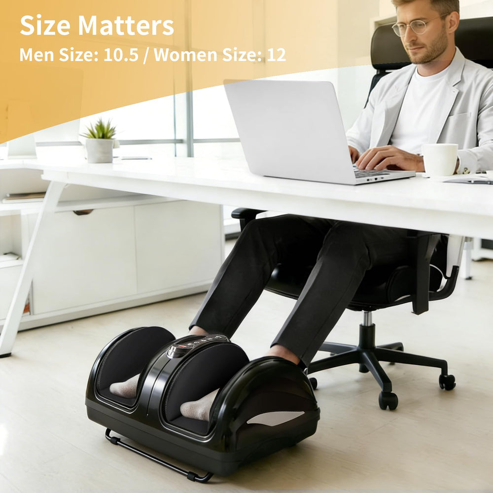 TISSCARE foot massager adjustable stand for seated or lying use.