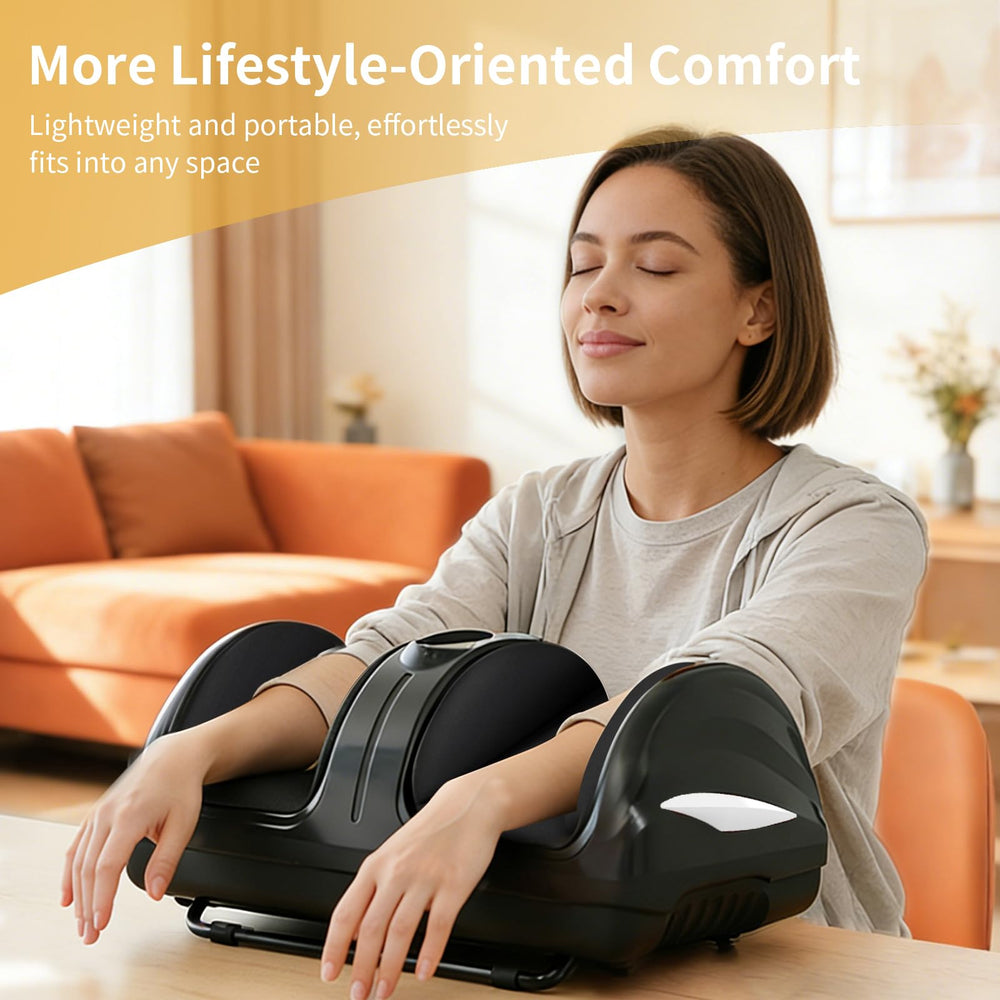 TISSCARE foot massager heat levels show gentle warming options.