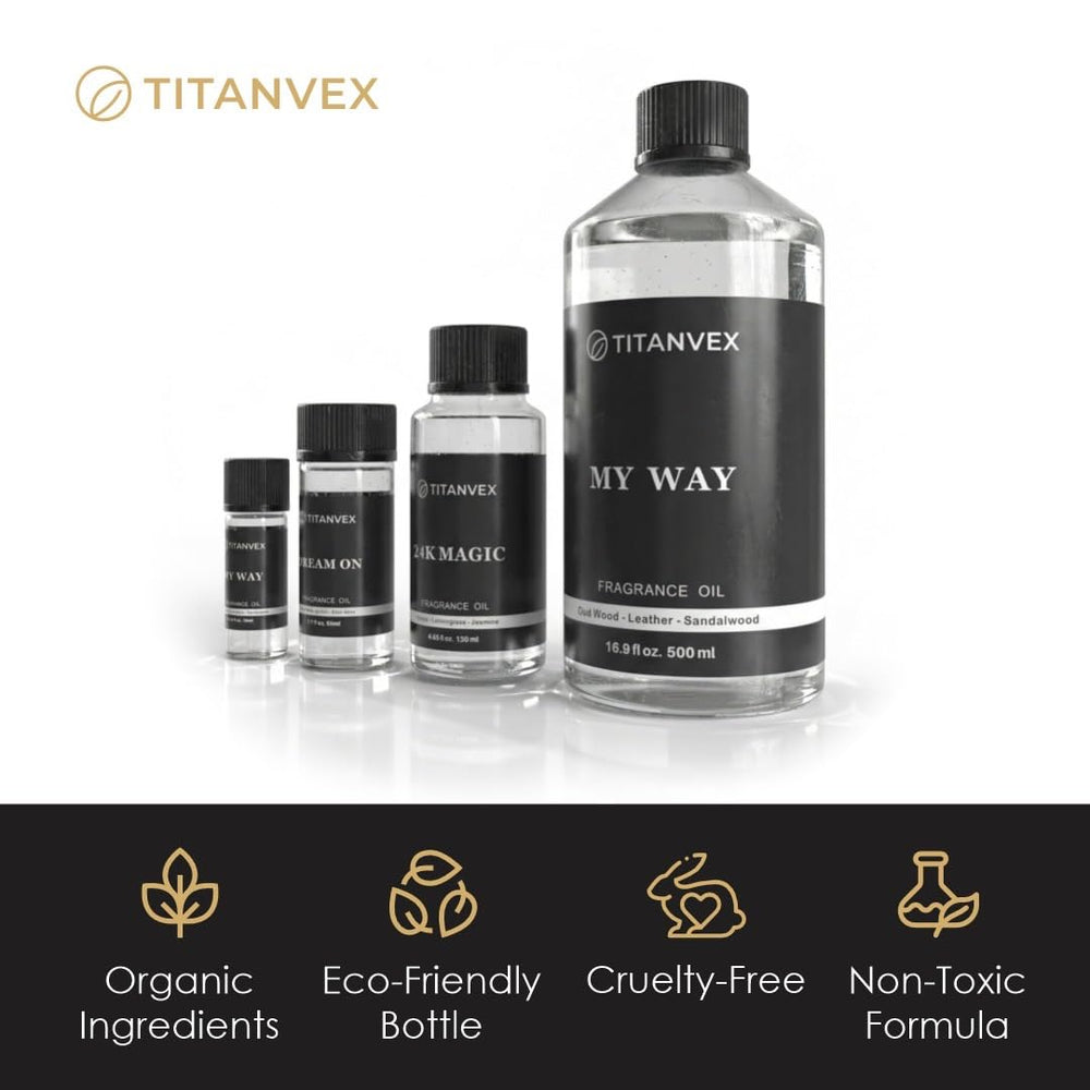 TitanVex 4oz refill bottle enables easy long-term scent for rooms.