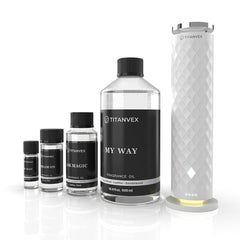 TitanVex Dream On oil bottle close-up—premium scent for effortless refills and lasting fragrance.