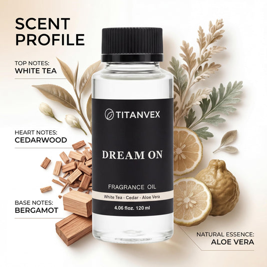 TitanVex Dream On packaging—premium design signaling luxury aromatherapy at home.