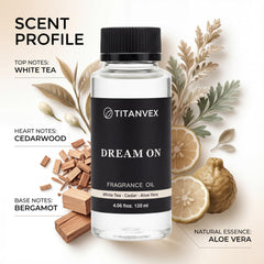 TitanVex Dream On packaging—premium design signaling luxury aromatherapy at home.