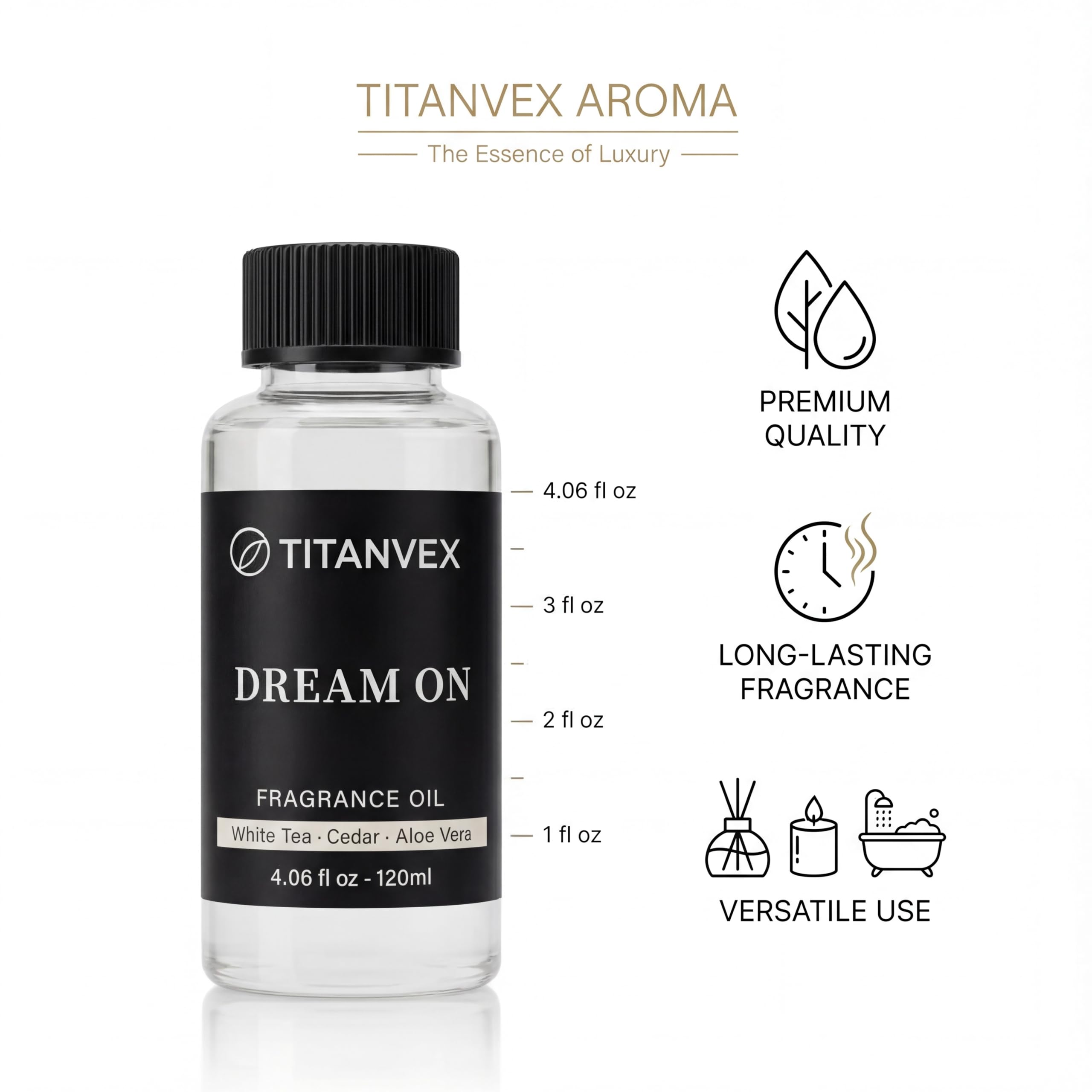 TitanVex Dream On waterless diffuser—cord-free, continuous fragrance for easy decorating.