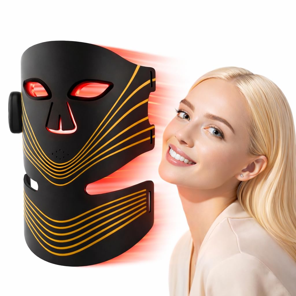Tiyeaud red light mask close-up for gentle at home skincare routine.