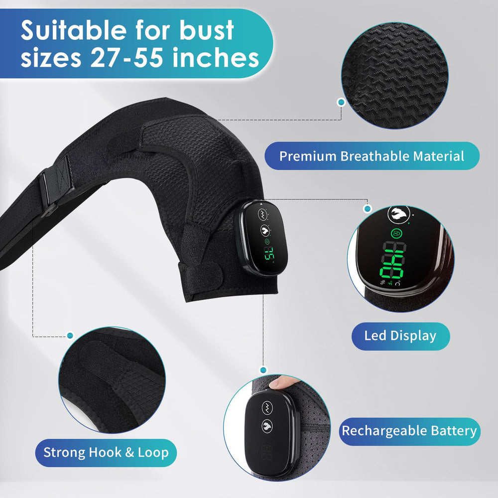 Tizwis Shoulder Heating Pad in cordless use offers uninterrupted relief at home or travel.