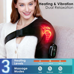 Independent heat and vibration controls on the Tizwis shoulder pad