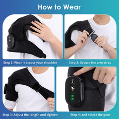 Tizwis Shoulder Heating Pad shows universal design for both left and right shoulders.