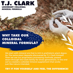 T.J. Clark Legendary mineral formula glass dilution shows mixing with water