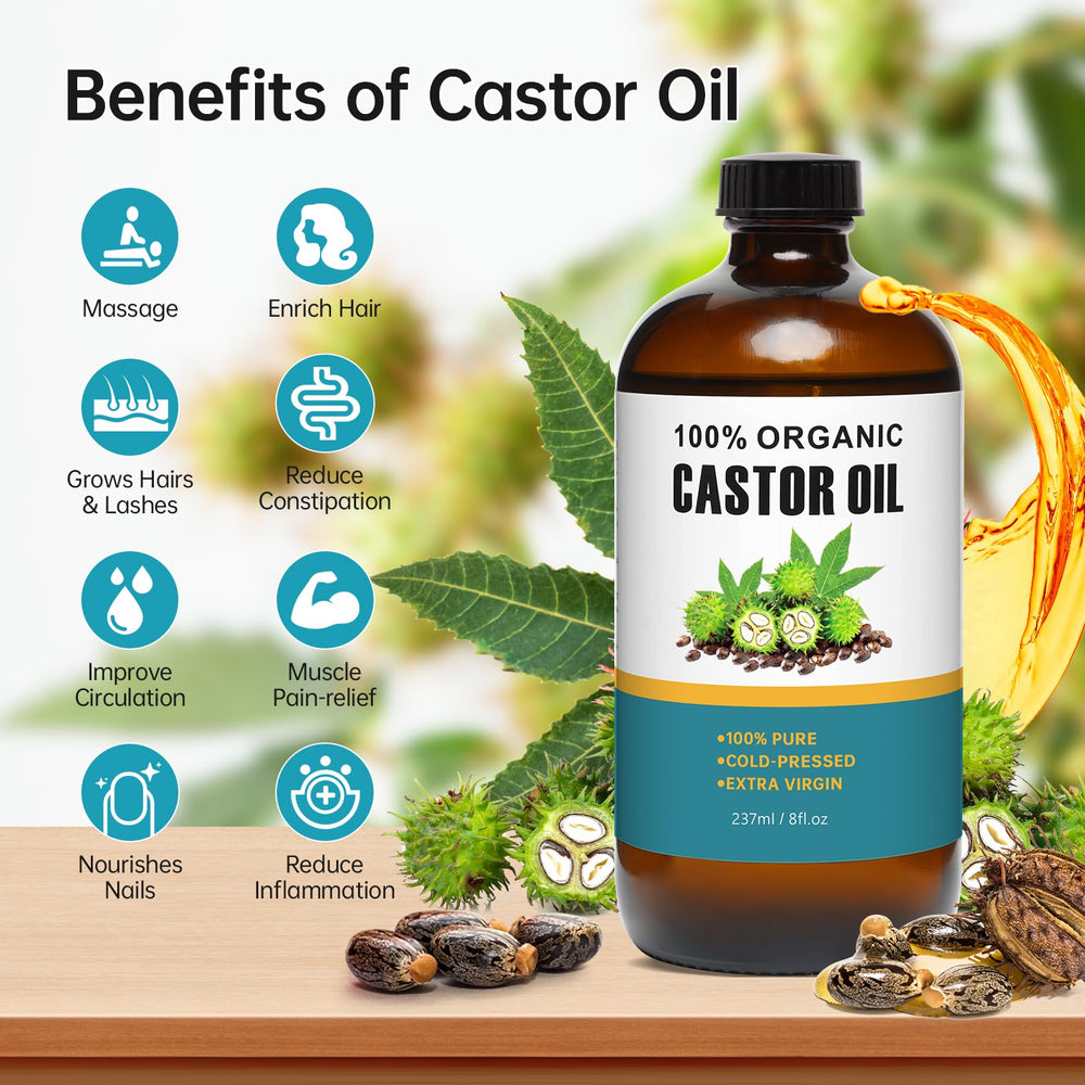 TJJSNA amber glass castor oil bottle preserves freshness and potency.