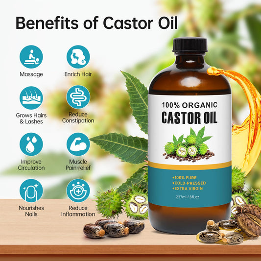TJJSNA amber glass castor oil bottle preserves freshness and potency.