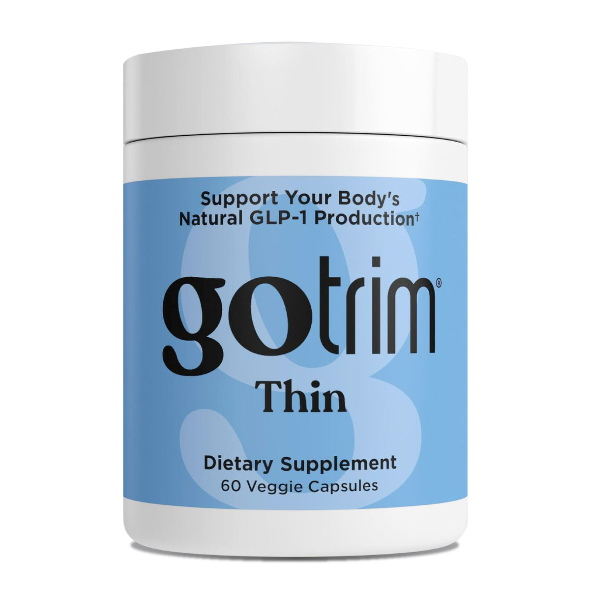 TLS GoTrim bottle cap close-up highlighting stimulant-free design for daily use.