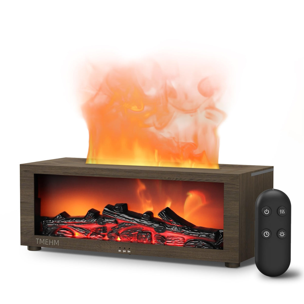 TMEHM fireplace flame screen diffuser creates cozy ambience with humidified air.