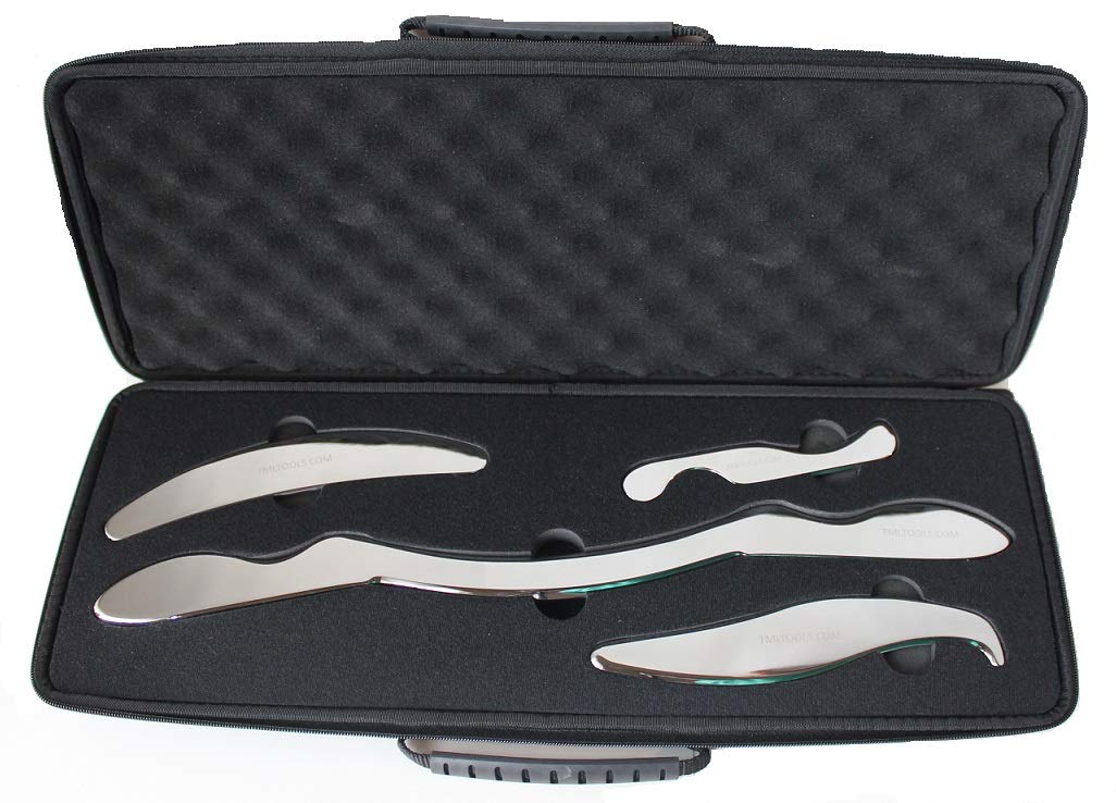 TML Tools IASTM stainless steel tool set with carrying case for durable professional use