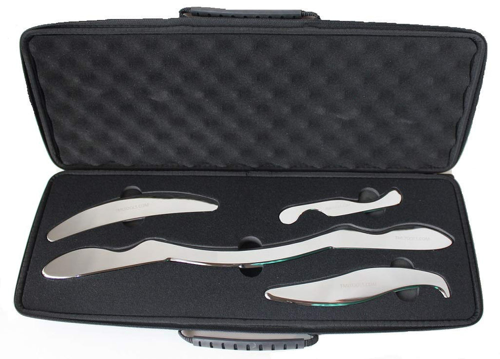 TML Tools IASTM stainless steel tool set with carrying case for durable professional use