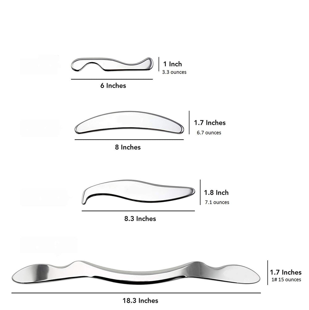 TML Tools IASTM stainless steel tools with polished finish for smooth gliding