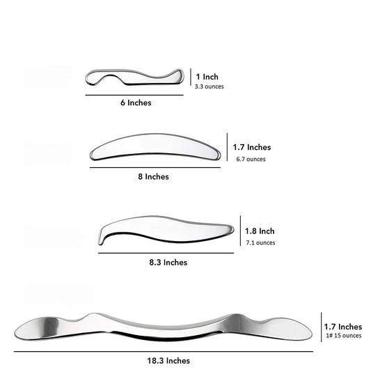 TML Tools IASTM stainless steel tools with polished finish for smooth gliding