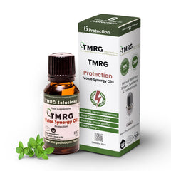 TMRG Voice Synergy Oil bottle ready for natural vocal support during daily use