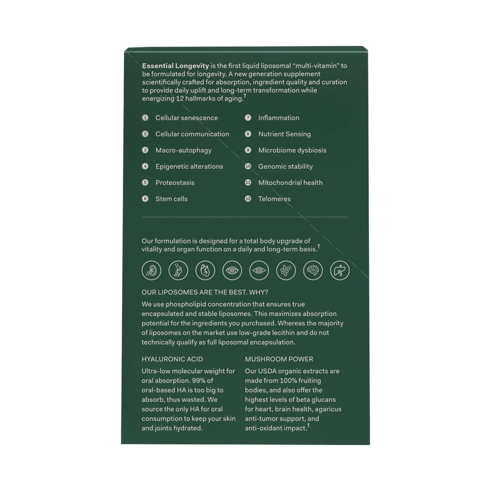 TMW Essential Longevity magnesium glycinate liposomal blend for everyday vitality.